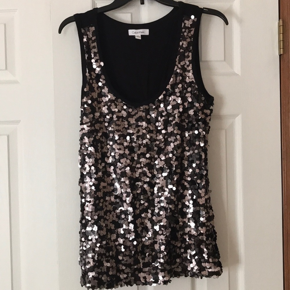 Gorgeous sequined Calvin Klein shirt.